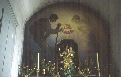 Altar in Schwarzsee chapel.