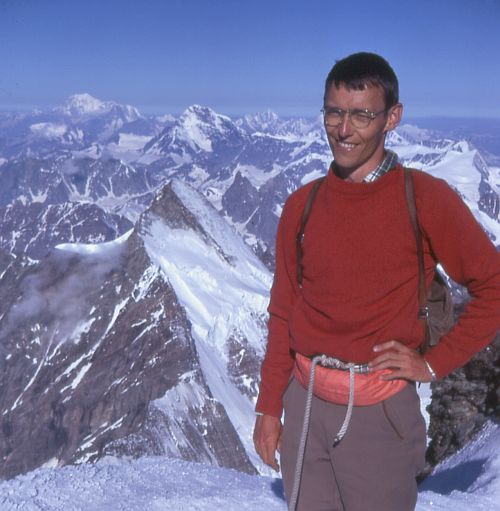 Dent d'Herens and Mont Blanc.