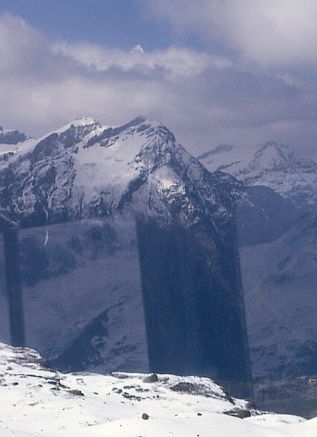 Weisshorn summit behind Mettelhorn.
