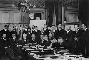 The participants of the Solvay conference in 1911. Solvay conference 1911.