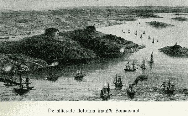 De allierade flottorna framför Bomarsund.