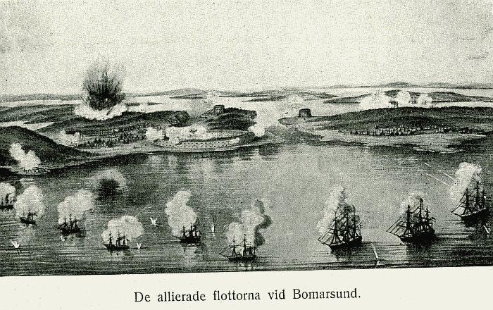 De allierade flottorna vid Bomarsund.
