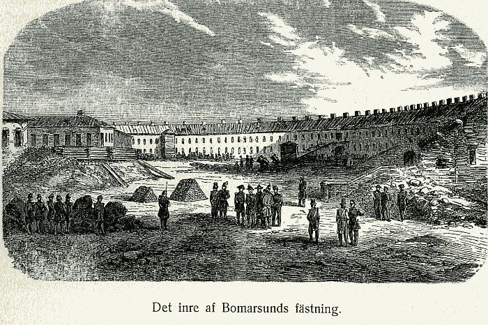 Det inre af Bomarsunds fästning.