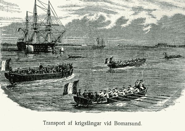 Transport af krigsfångar vid Bomarsund.