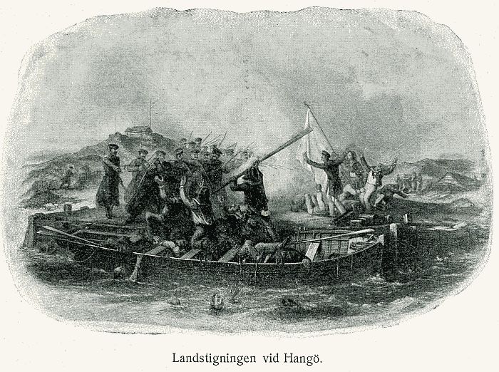 Landstigningen vid Hangö.