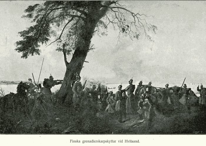 Finska grenadierskarpskyttar vid Hvitsand.