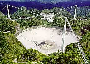 Arecibo radio telescope.